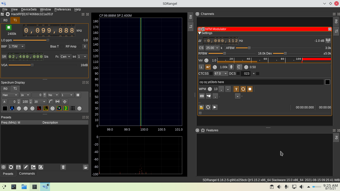 TX HackRF One – SDRangel – Michael Daranto's Blog